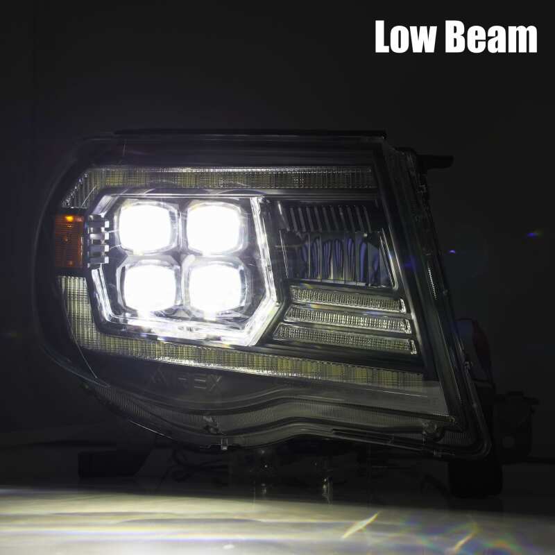 AlphaRex 05-11 Toyota Tacoma NOVA LED Projector Headlights Plank Style Black w/Activ Light/DRL