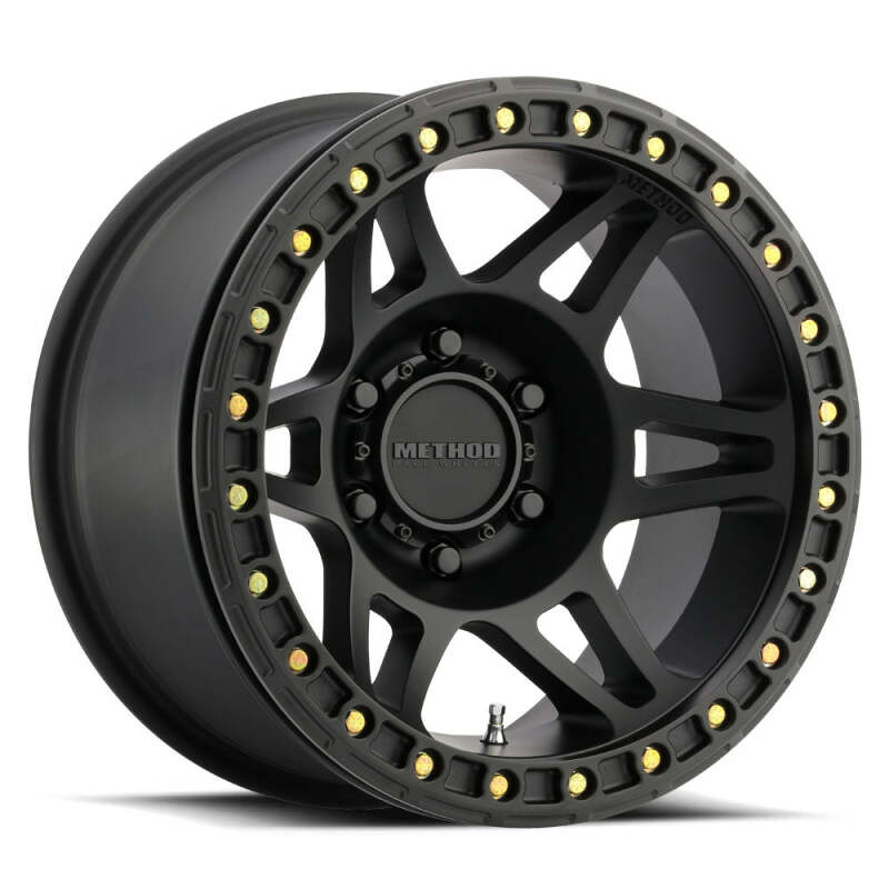 Method Wheels MR106 Beadlock Wheel, 17x9, -44mm Offset, 8x6.5 Bolt Pattern, Matte Black