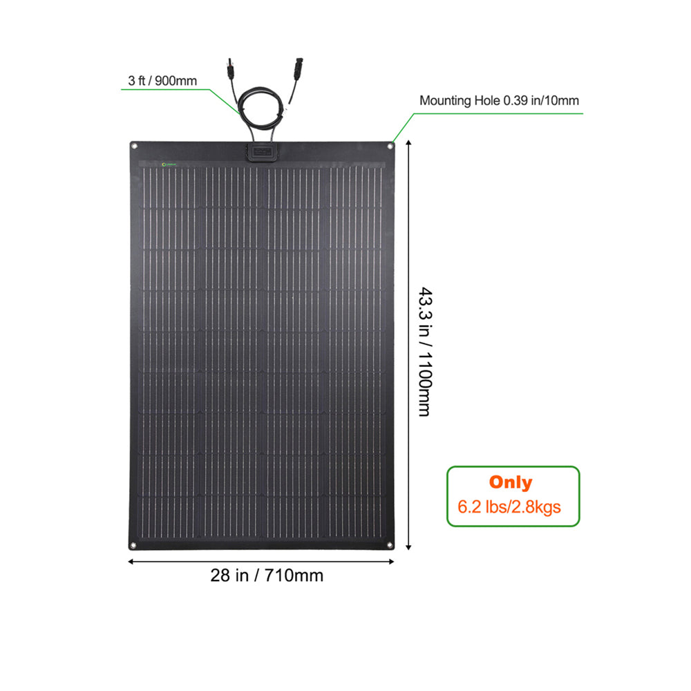 Lensun 300W(2x150w) Flexible Solar Panel Roof Tent Mounted