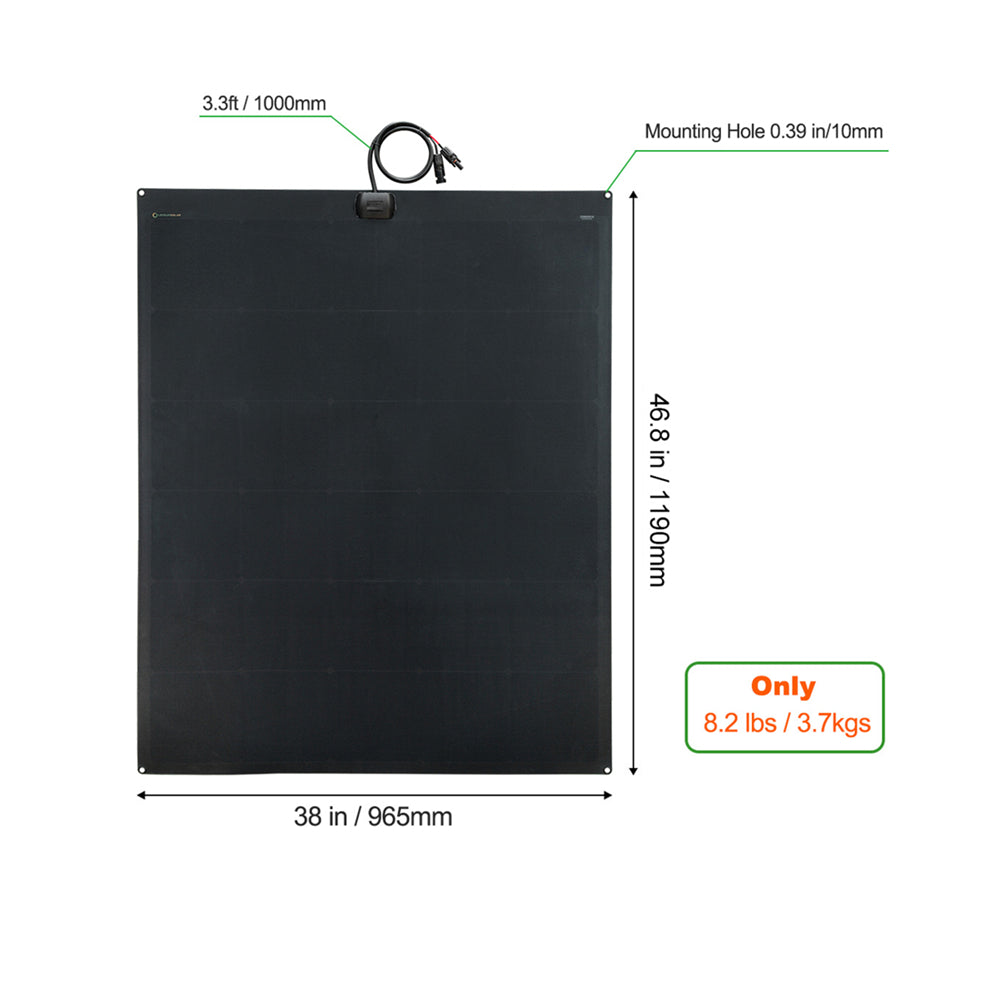 Lensun 480W(2x240w) Flexible Solar Panel for Roof Tent